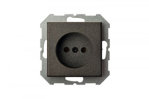 Розетка 2P Liregus Epsilon антрацит 28-105