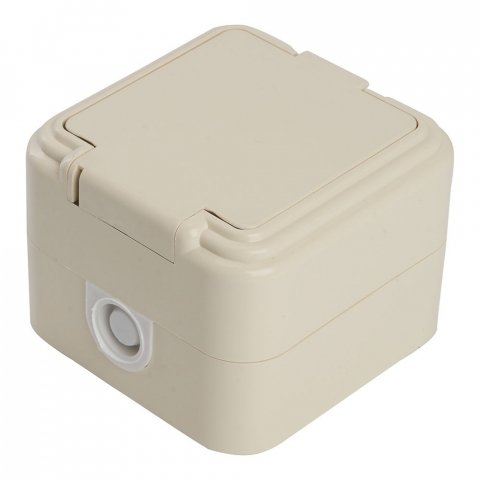 Розетка 2P+PE Stekker Брест с крышкой слоновая кость PST16-21-44 49058