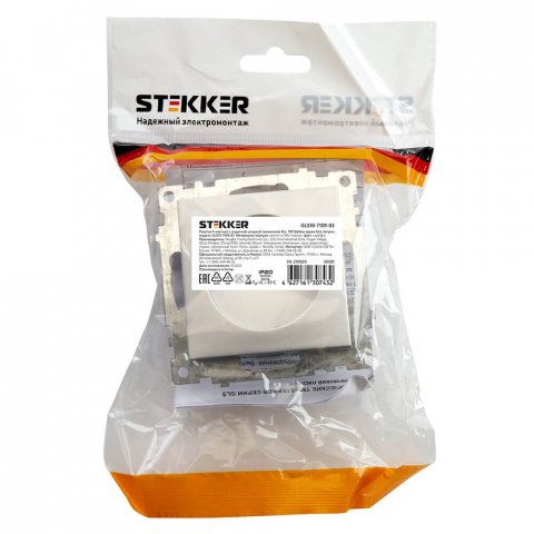 Розетка 2P+PE Stekker Катрин со шторками серебро GLS10-7109-03 39581