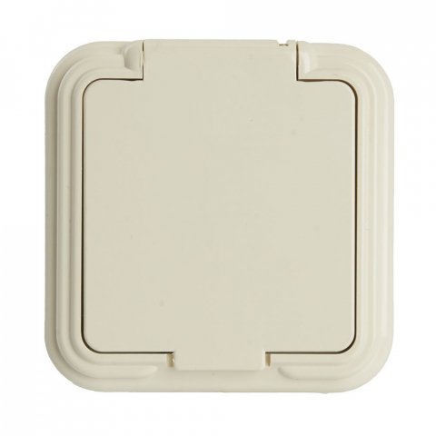 Розетка 2P Stekker Брест с крышкой слоновая кость PST16-20-44 49060