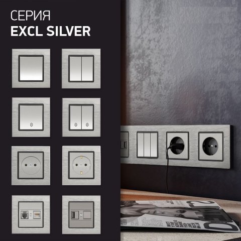 Розетка 2P Vesta-Electric Exclusive Silver Metallic серебро FRZ00041001SER
