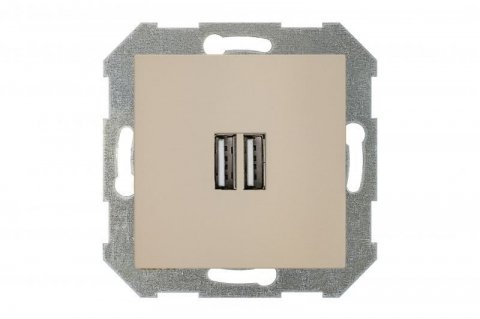 Розетка 2xUSB Liregus Retro кремовый омбре 29-117