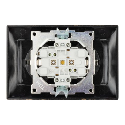 Розетка двойная 2P+PE TDM Electric Лама со шторками бронза SQ1815-0754