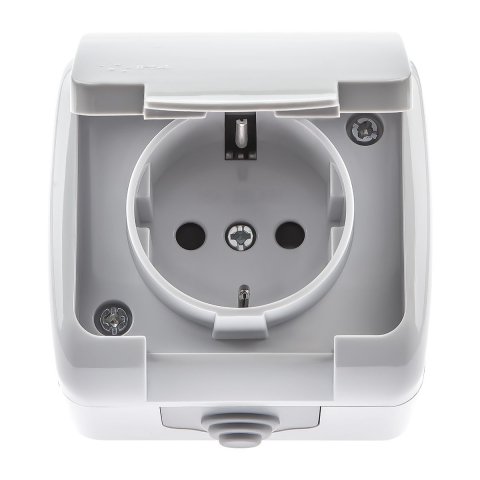 Розетка ЭРА Intro Atlantic Schuko 2P+E 16A 250V со шторками с крышкой 5-202-03 Б0050946