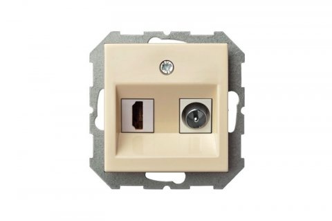 Розетка HDMI/TV оконечная Liregus Epsilon бежевый 28-0851