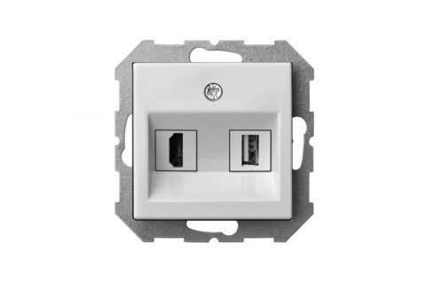 Розетка HDMI/USB Liregus Epsilon белый 28-035