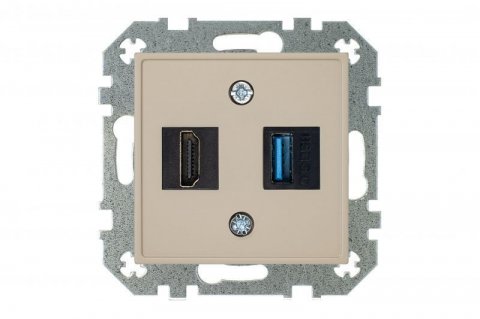 Розетка HDMI/USB Liregus Retro кремовый омбре 29-140