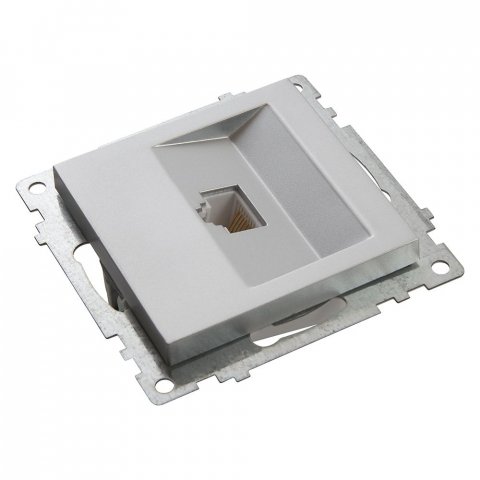 Розетка компьютерная RJ-45 Stekker Катрин серебро GLS00-7107-03 39585
