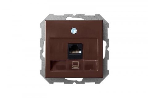 Розетка RJ45 Liregus Epsilon коричневый 28-1450