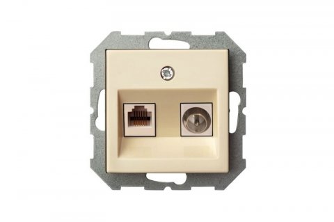 Розетка RJ45/TV Liregus Epsilon бежевый 28-073