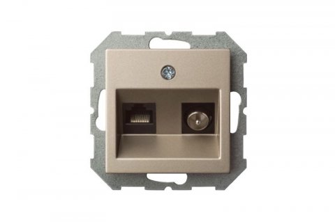 Розетка RJ45/TV Liregus Epsilon шампань 28-315