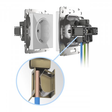 Розетка с заземлением, безвинтовой зажим Werkel белый W1171301 4690389155321