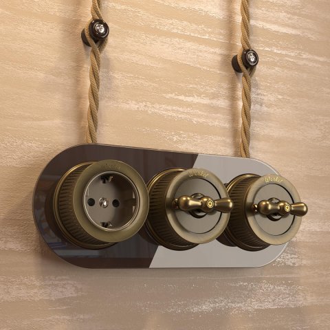 Розетка с заземлением Werkel Ретро бронзовый W5771012 4690389166549