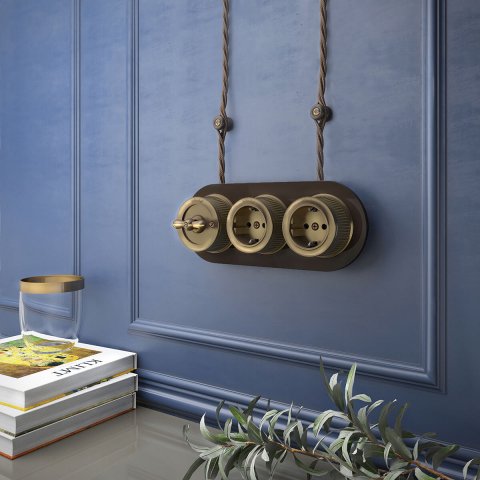 Розетка с заземлением Werkel Ретро бронзовый W5771012 4690389166549