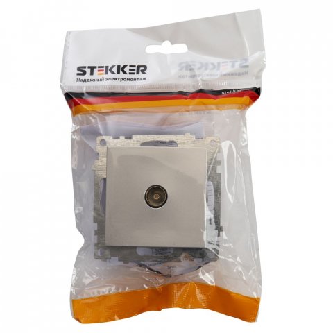 Розетка телевизионная TV Stekker Катрин серебро GLS00-7108-03 39586