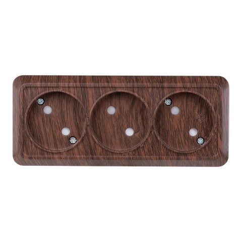 Розетка тройная 2P TDM Electric Ладога со шторками бук SQ1801-0325