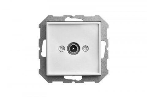 Розетка TV проходная Liregus Epsilon белый 28-025