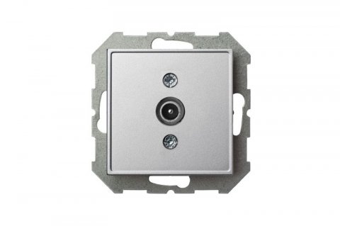Розетка TV проходная Liregus Epsilon серебро 28-1822