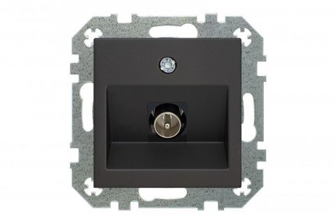 Розетка TV проходная Liregus Retro черный матовый 29-232