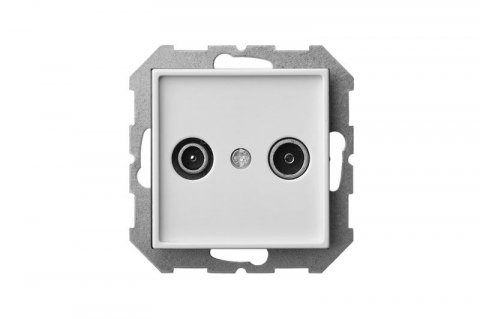 Розетка TV/R оконечная Liregus Epsilon белый 28-026