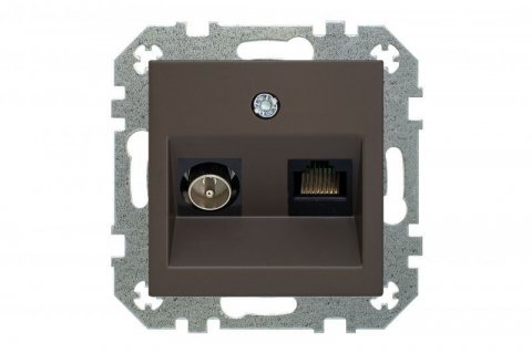 Розетка TV/RJ45 Liregus Retro коричневый омбре 29-034