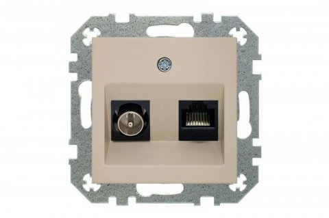 Розетка TV/RJ45 Liregus Retro кремовый омбре 29-135