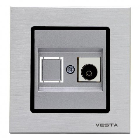 Розетка TV Vesta-Electric Exclusive Silver Metallic серебро FRZ00041012SER