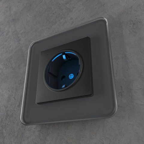 Розетка Werkel с/з с подсветкой черный W1171408 4690389171727