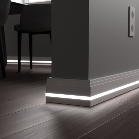 Плинтус МДФ (грунт) LED  профиль №1