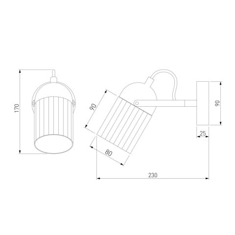 Спот Eurosvet Mars 20122/1 черный/тертый серый