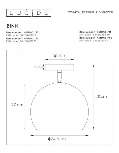 Спот Lucide Bink 45150/01/30
