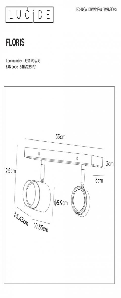Спот Lucide Floris 35913/02/33