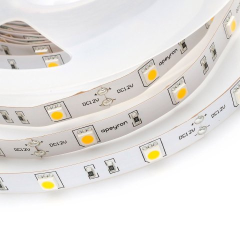 Светодиодная лента Apeyron 7,2W/m 30LED/m 5050SMD теплый белый 5M 00-437
