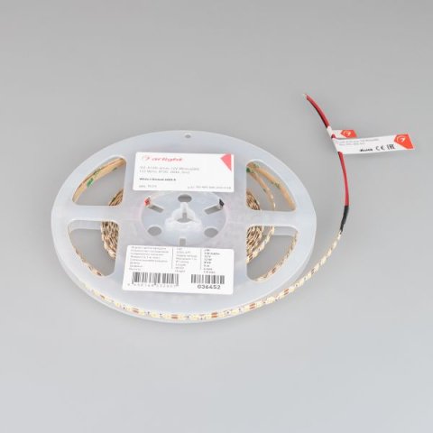 Светодиодная лента Arlight 12W/m 120LED/m 2835SMD холодный белый 5M 036452