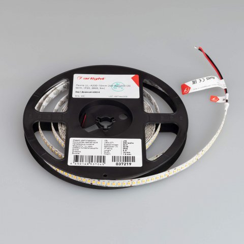 Светодиодная лента Arlight 20W/m 200LED/m 2835SMD дневной белый 5M 037219