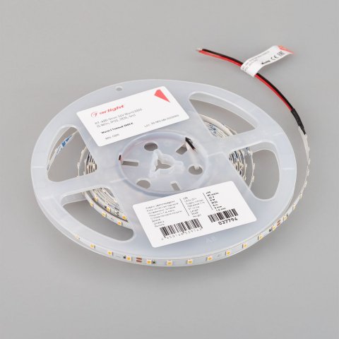 Светодиодная лента Arlight 5W/m 80LED/m 2835SMD теплый белый 5M RT-A80-5mm 24V Warm3000 037794