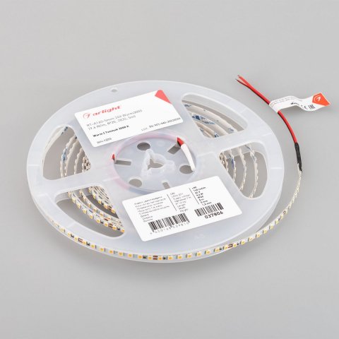 Светодиодная лента Arlight 9,6W/m 160LED/m 2835SMD теплый белый 5M RT-A160-5mm 24V Warm3000 037806