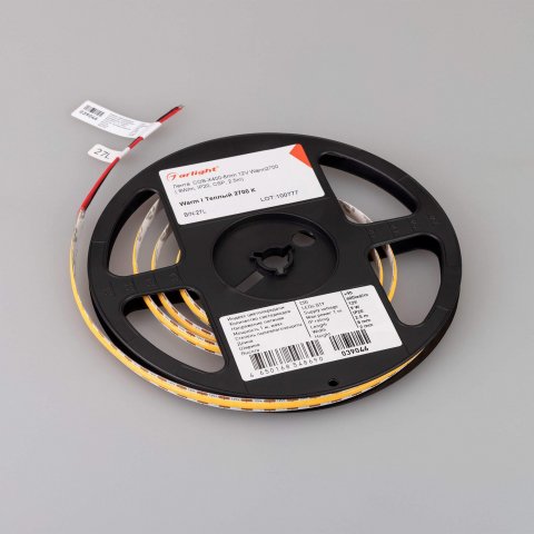 Светодиодная лента Arlight 9W/m 400LED/m CSP теплый белый 2,5M 039046