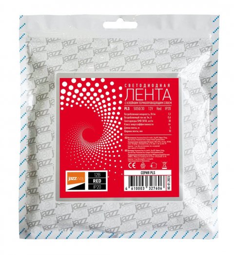 Светодиодная лента Jazzway 7,2W/m 30Led/m 5050SMD красный 5M 327606