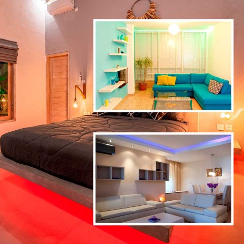 Светодиодная лента OGM 10W/m 120LED/m 5050+2835SMD RGB+холодный 5M LSE-272