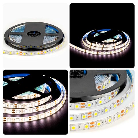 Светодиодная лента OGM 14,4W/m 60LED/m 5050SMD дневной белый 5M LSE-274
