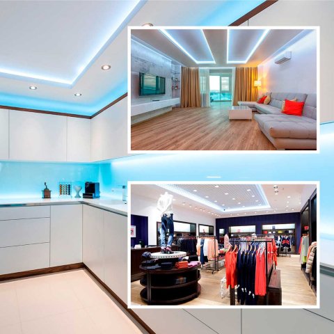 Светодиодная лента OGM 14,4W/m 60LED/m 5050SMD холодный белый 5M LSE-270