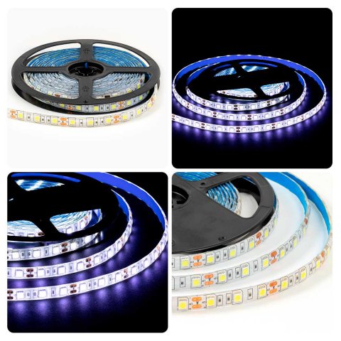 Светодиодная лента OGM 14,4W/m 60LED/m 5050SMD холодный белый 5M LSE-275