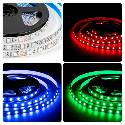 Светодиодная лента OGM 14,4W/m 60LED/m 5050SMD разноцветный (RGB) 5M LSE-271