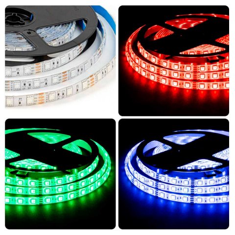 Светодиодная лента OGM 14,4W/m 60LED/m 5050SMD разноцветный (RGB) 5M LSE-276