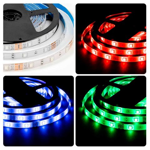 Светодиодная лента OGM 7,2W/m 30LED/m 5050SMD разноцветный (RGB) 5M LSE-284