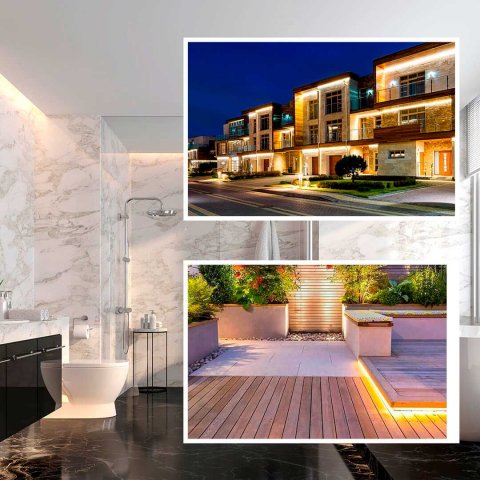 Светодиодная лента OGM 9,6W/m 120LED/m 2835SMD теплый белый 5M LSE-259