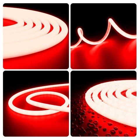 Светодиодная влагозащищенная лента Apeyron 14,4W/m 120LED/m 2835SMD красный 5M 00-326