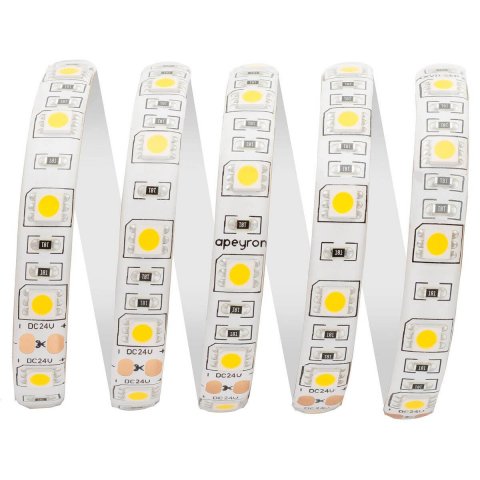 Светодиодная влагозащищенная лента Apeyron 14,4W/m 60Led/m 5050SMD холодный белый 5M 00-318