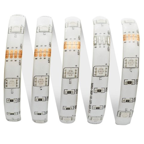 Светодиодная влагозащищенная лента Apeyron 7,2W/m 30LED/m 5050SMD разноцветная 5M 00-41